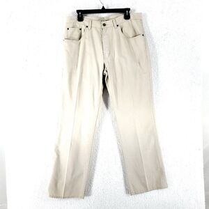 DAMAGED Banana Republic Cotton Denim Cream Tan Jeans 35/32 Mid Rise‎